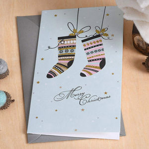 Merry Christmas Stockings greeting cards